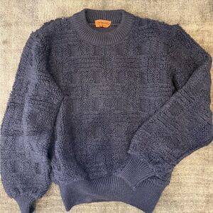 Missoni Navy Textured Plush Crewneck Sweater